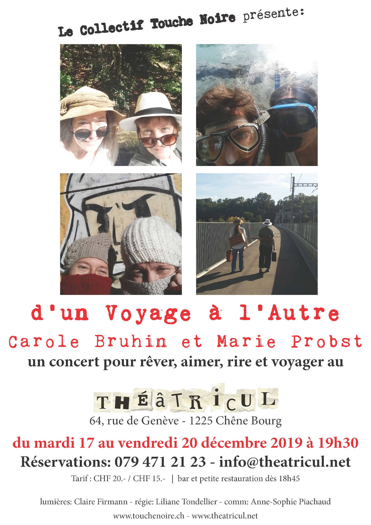 Affiche du concert "D’un Voyage à l’Autre" - Collectif Touche Noire - Genève