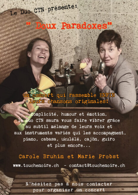 Doux paradoxes concert compositions duo CTN Marie PRobst Carole Bruhin
