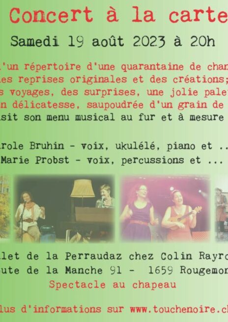 Flyer concert Rougemont étable montagne